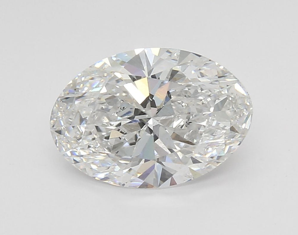 3.01 Carat Oval Lab Diamond with  Cut Diamond in 14KT  view 1
