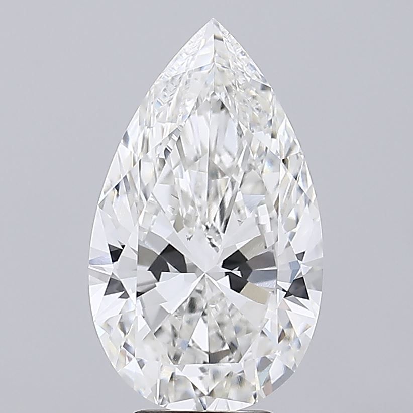 5.51 Carat Pear Lab Diamond with  Cut Diamond in 14KT  view 1
