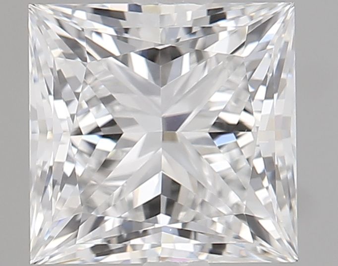 1.52 Carat Princess Lab Diamond with  Cut Diamond in 14KT  view 1
