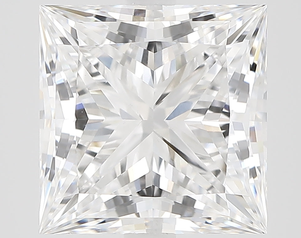 3.75 Carat Princess Lab Diamond with  Cut Diamond in 14KT  view 1
