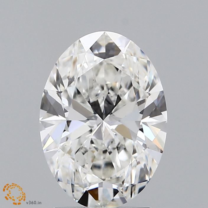 2.0 Carat Oval Lab Diamond with  Cut Diamond in 14KT  view 1
