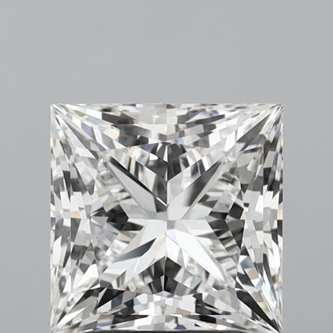 2.56 Carat Princess Lab Diamond with  Cut Diamond in 14KT  view 1
