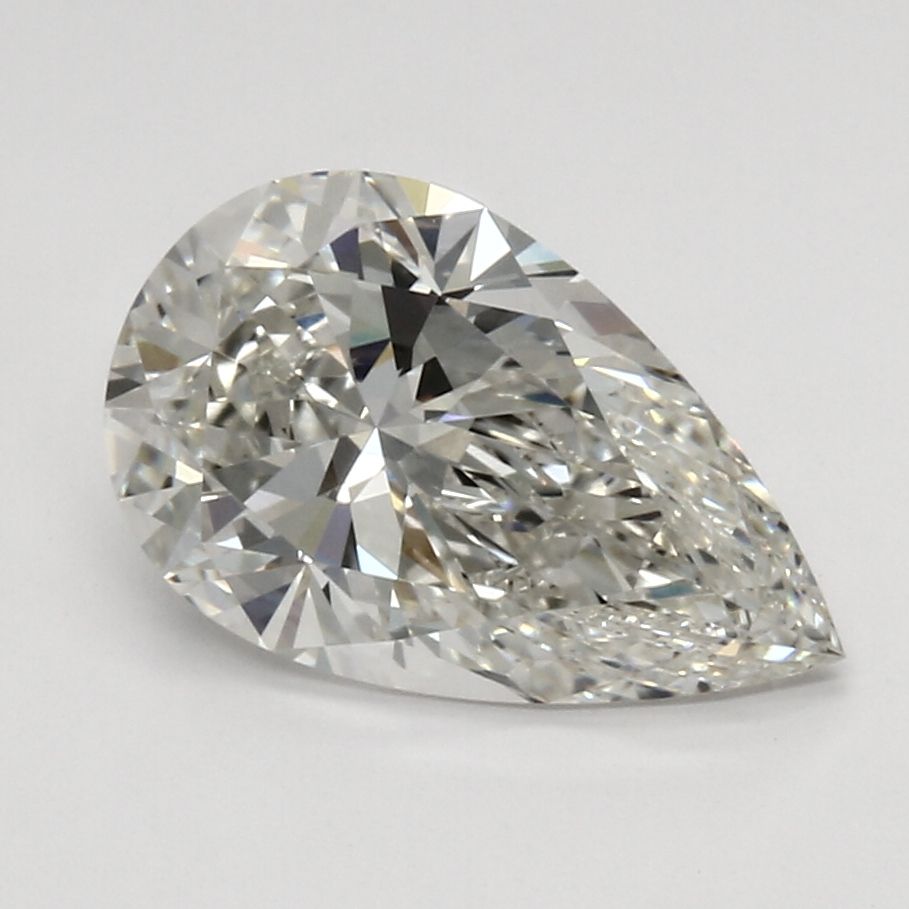 2.19 Carat Pear Lab Diamond with  Cut Diamond in 14KT  view 1
