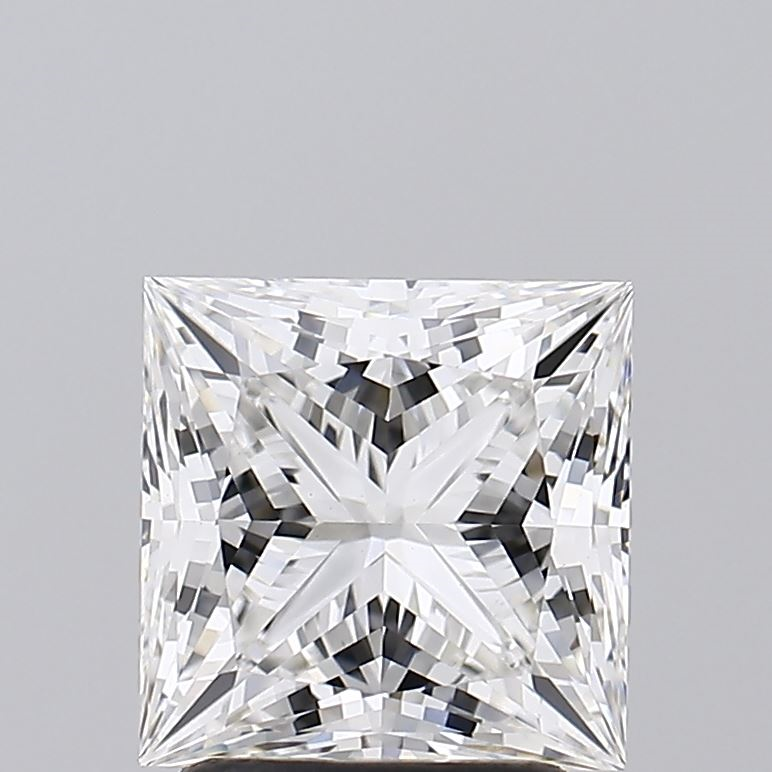 2.53 Carat Princess Lab Diamond with  Cut Diamond in 14KT  view 1
