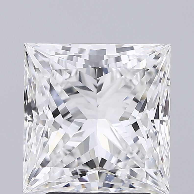 3.02 Carat Princess Lab Diamond with  Cut Diamond in 14KT  view 1
