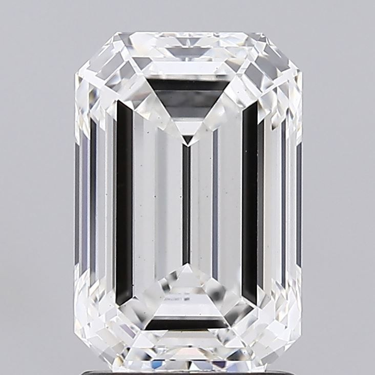 2.21 Carat Emerald Lab Diamond with  Cut Diamond in 14KT  view 1
