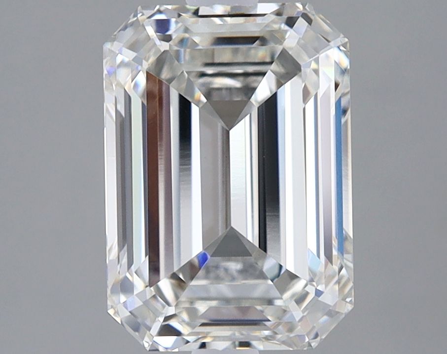 3.08 Carat Emerald Lab Diamond with  Cut Diamond in 14KT  view 1
