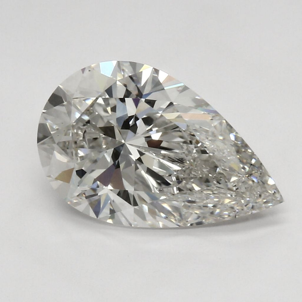 3.08 Carat Pear Lab Diamond with  Cut Diamond in 14KT  view 1
