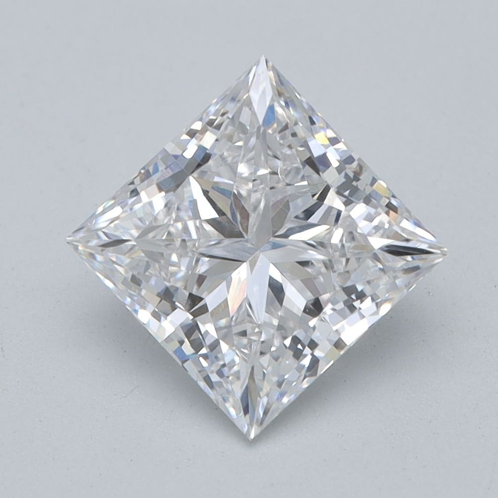 1.56 Carat Princess Lab Diamond with  Cut Diamond in 14KT  view 1
