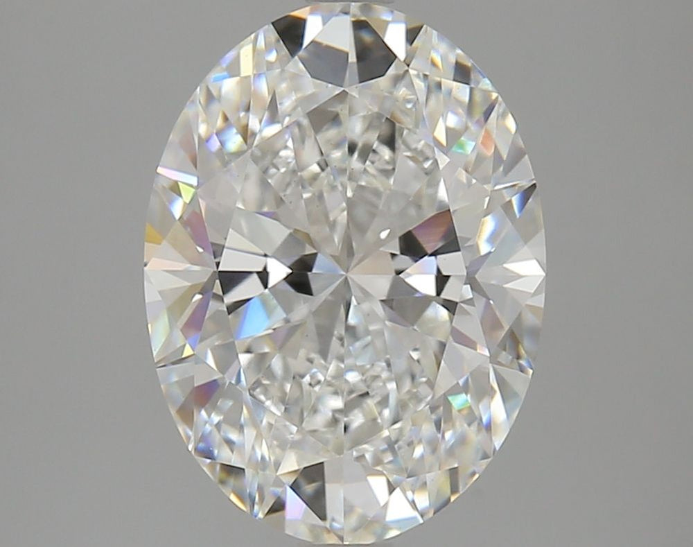 3.38 Carat Oval Lab Diamond with  Cut Diamond in 14KT  view 1

