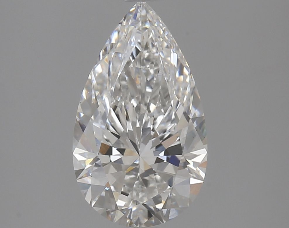 2.0 Carat Pear Lab Diamond with  Cut Diamond in 14KT  view 1
