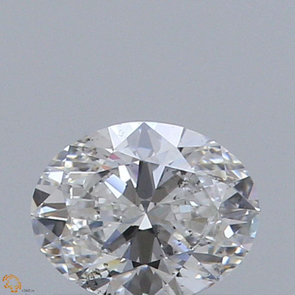 0.4 Carat Oval Natural Diamond with  Cut Diamond in 14KT  view 1
