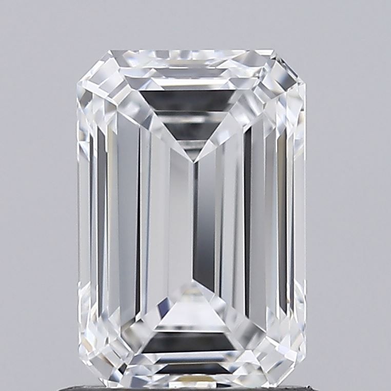 1.0 Carat Emerald Lab Diamond with  Cut Diamond in 14KT  view 1
