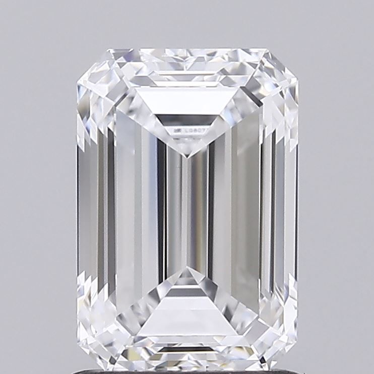 1.36 Carat Emerald Lab Diamond with  Cut Diamond in 14KT  view 1
