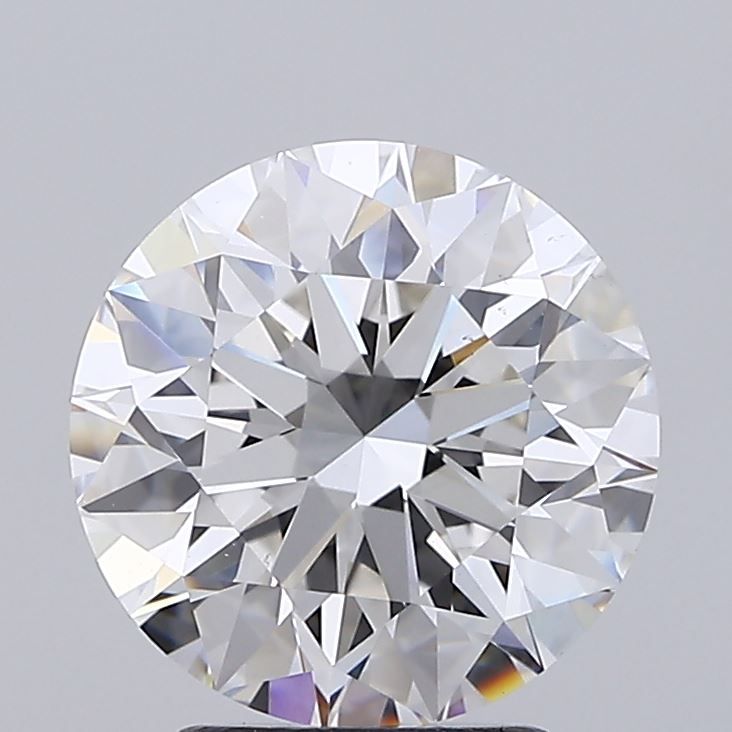 3.08 Carat Round Lab Diamond with  Cut Diamond in 14KT  view 1
