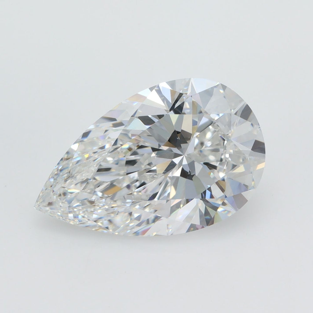4.07 Carat Pear Lab Diamond with  Cut Diamond in 14KT  view 1
