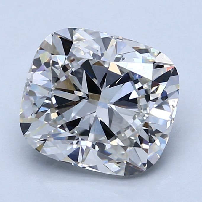 3.0 Carat Cushion lab Diamond with  Cut Diamond in 14KT  view 1
