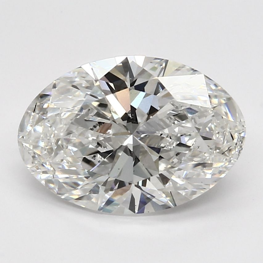 4.0 Carat Oval Lab Diamond with  Cut Diamond in 14KT  view 1
