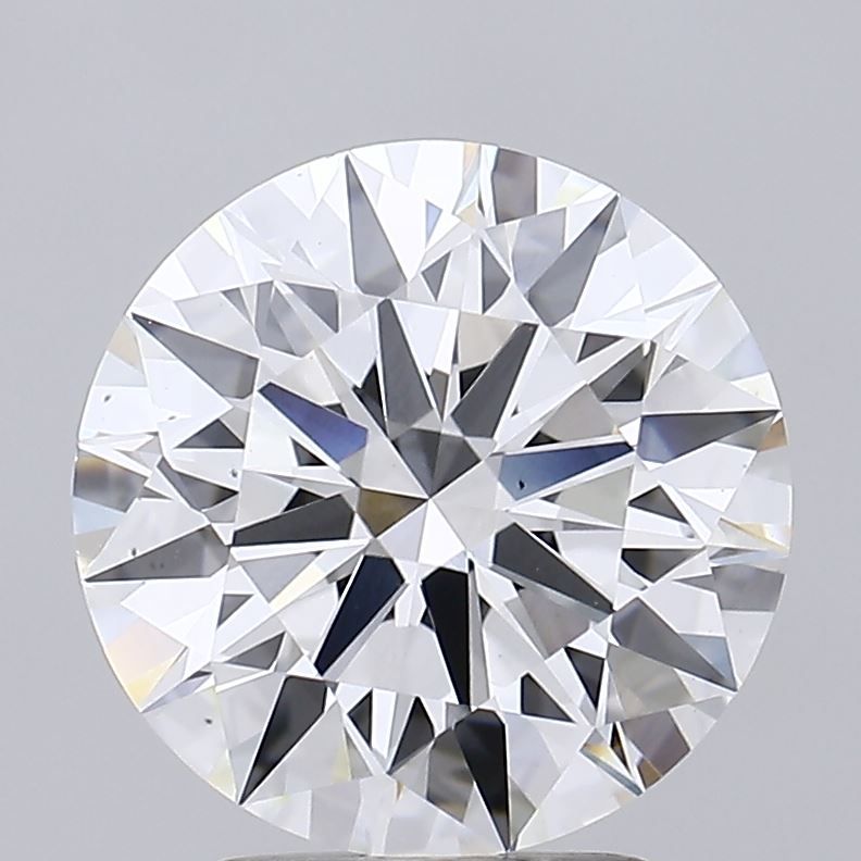 3.57 Carat Round Lab Diamond with  Cut Diamond in 14KT  view 1
