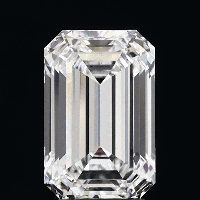2.6 Carat Emerald Lab Diamond with  Cut Diamond in 14KT  view 1
