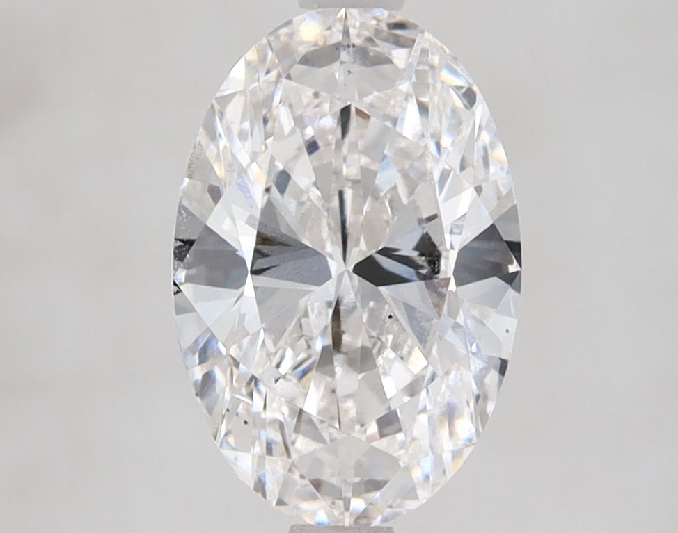 2.0 Carat Oval Lab Diamond with  Cut Diamond in 14KT  view 1
