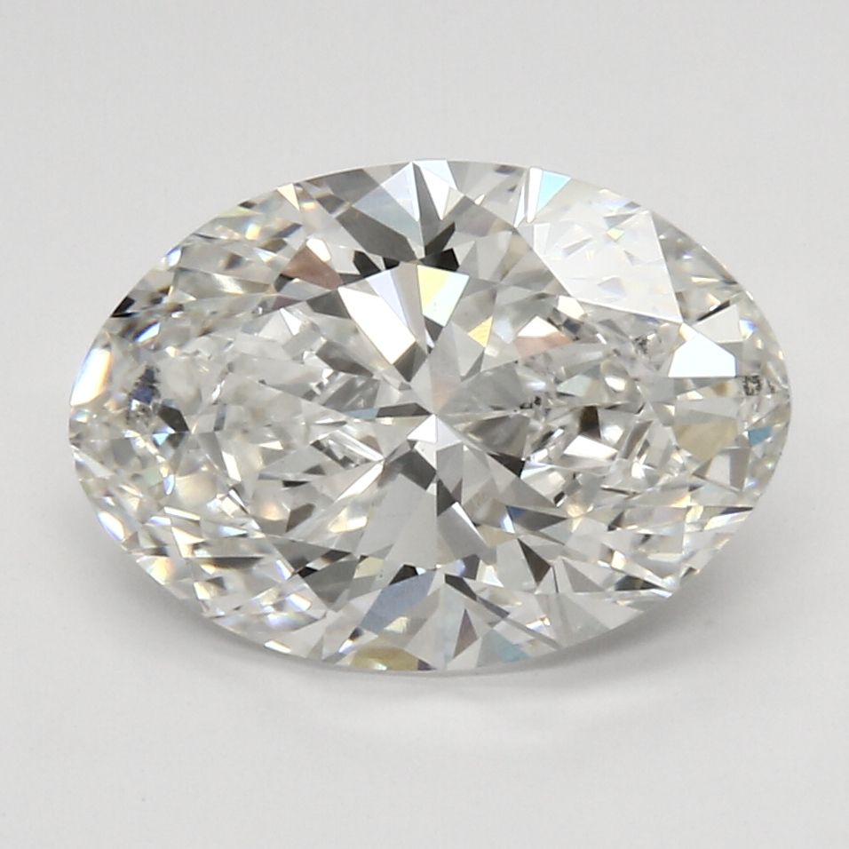 3.45 Carat Oval Lab Diamond with  Cut Diamond in 14KT  view 1
