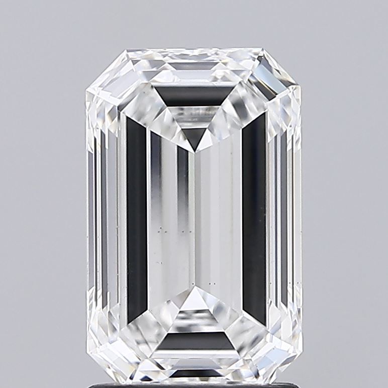 2.02 Carat Emerald Lab Diamond with  Cut Diamond in 14KT  view 1
