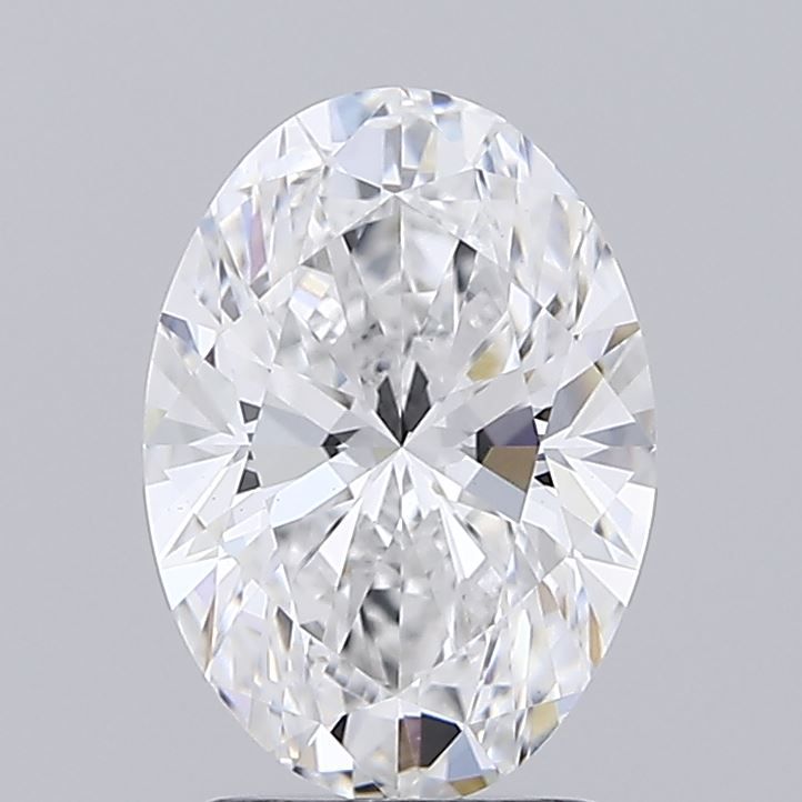 2.2 Carat Oval Lab Diamond with  Cut Diamond in 14KT  view 1
