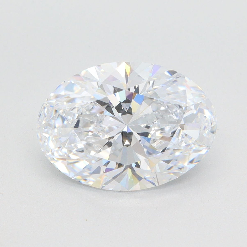 3.0 Carat Oval Lab Diamond with  Cut Diamond in 14KT  view 1
