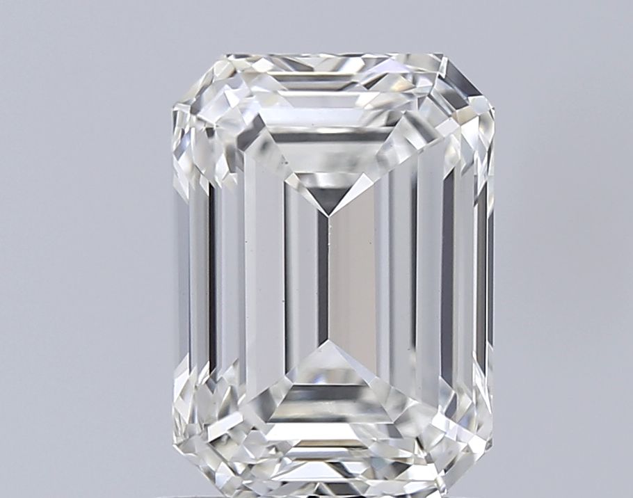 2.0 Carat Emerald Lab Diamond with  Cut Diamond in 14KT  view 1
