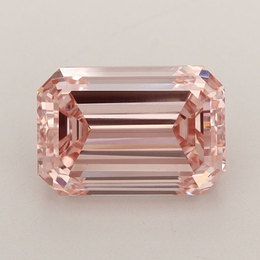 2.58 Carat Emerald Lab Diamond with  Cut Diamond in 14KT  view 1
