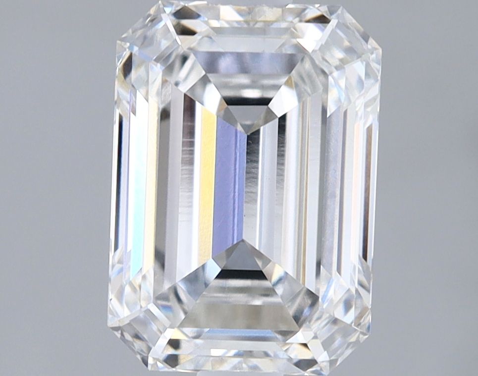 2.08 Carat Emerald Lab Diamond with  Cut Diamond in 14KT  view 1
