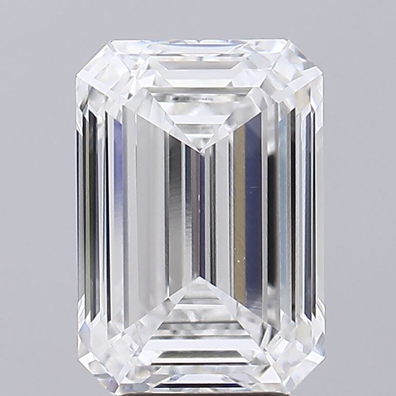 5.25 Carat Emerald Lab Diamond with  Cut Diamond in 14KT  view 1
