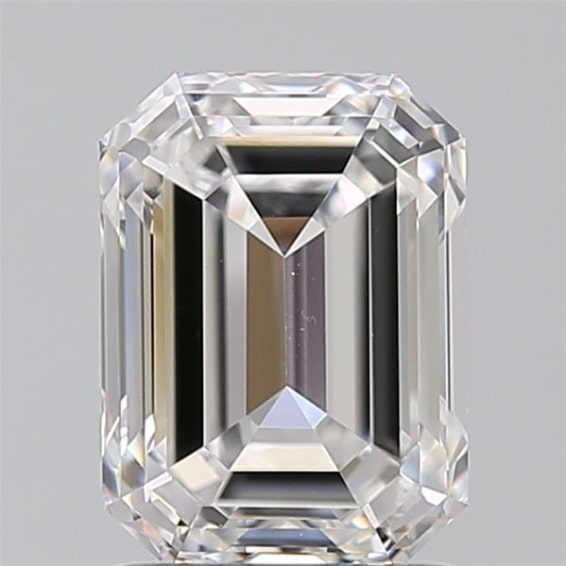 1.71 Carat Emerald Lab Diamond with  Cut Diamond in 14KT  view 1
