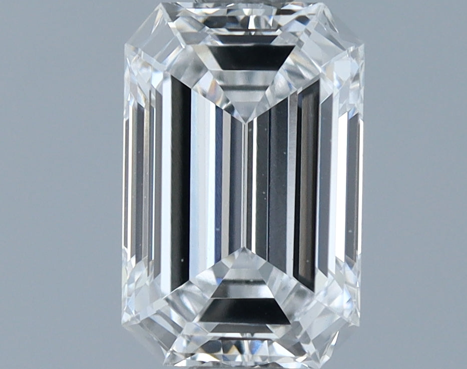 1.09 Carat Emerald Lab Diamond with  Cut Diamond in 14KT  view 1
