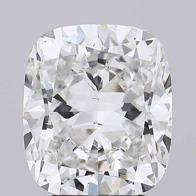 3.61 Carat Cushion Lab Diamond with  Cut Diamond in 14KT  view 1

