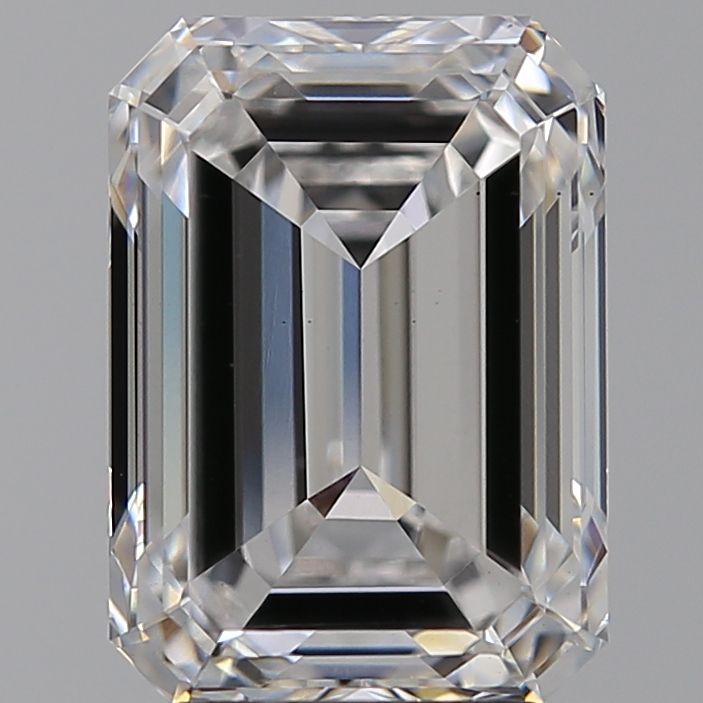 3.75 Carat Emerald Lab Diamond with  Cut Diamond in 14KT  view 1
