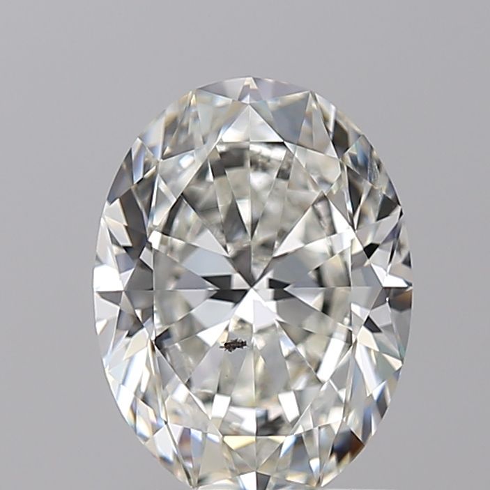 1.5 Carat Oval Natural Diamond with  Cut Diamond in 14KT  view 1
