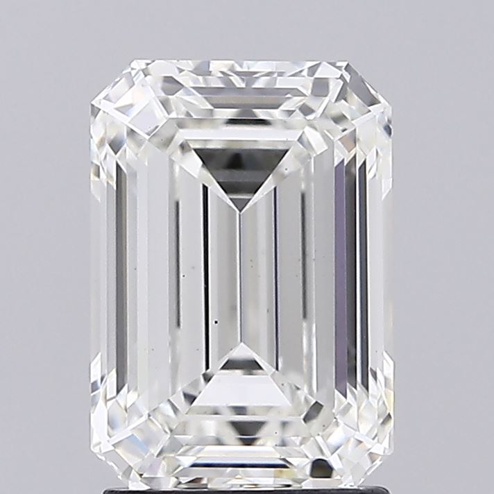 2.12 Carat Emerald Lab Diamond with  Cut Diamond in 14KT  view 1
