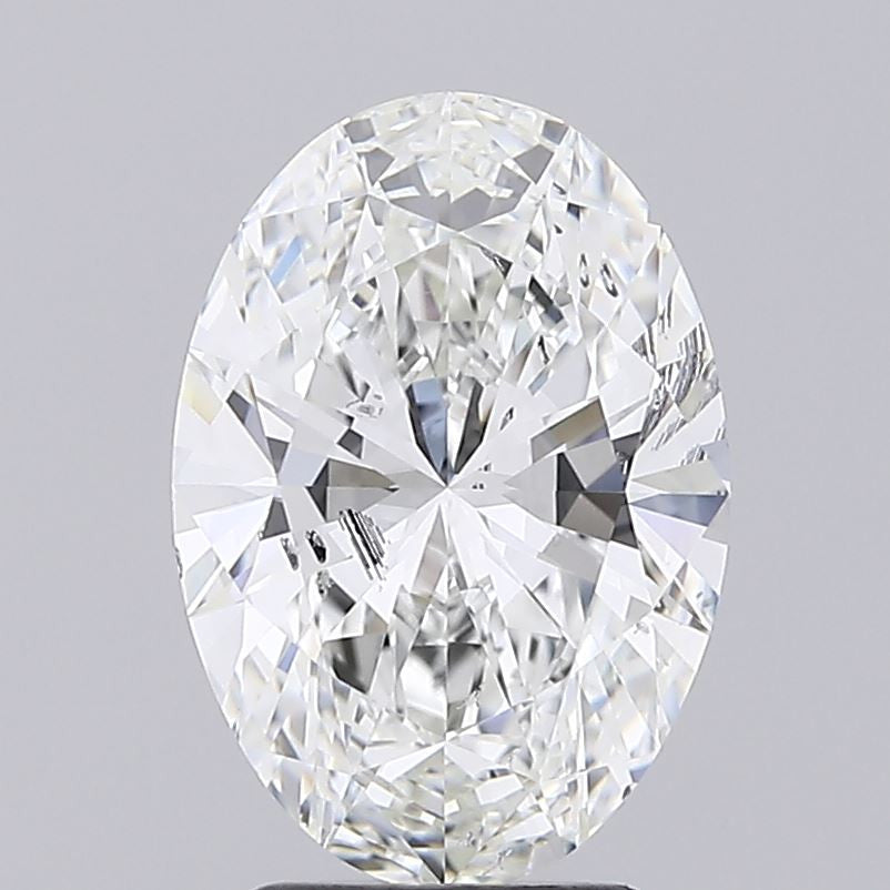 3.0 Carat Oval Lab Diamond with  Cut Diamond in 14KT  view 1
