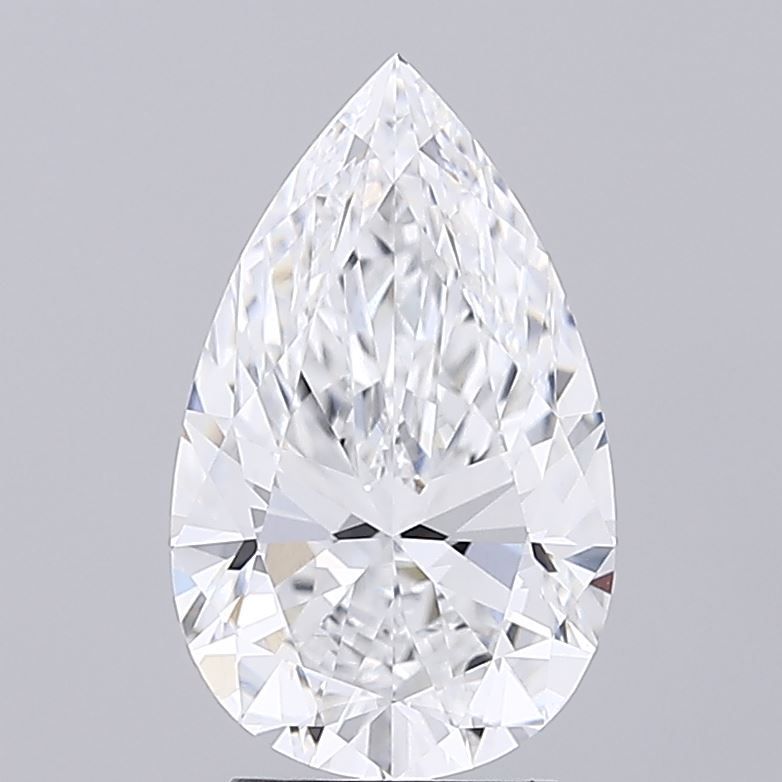 3.0 Carat Pear Lab Diamond with  Cut Diamond in 14KT  view 1

