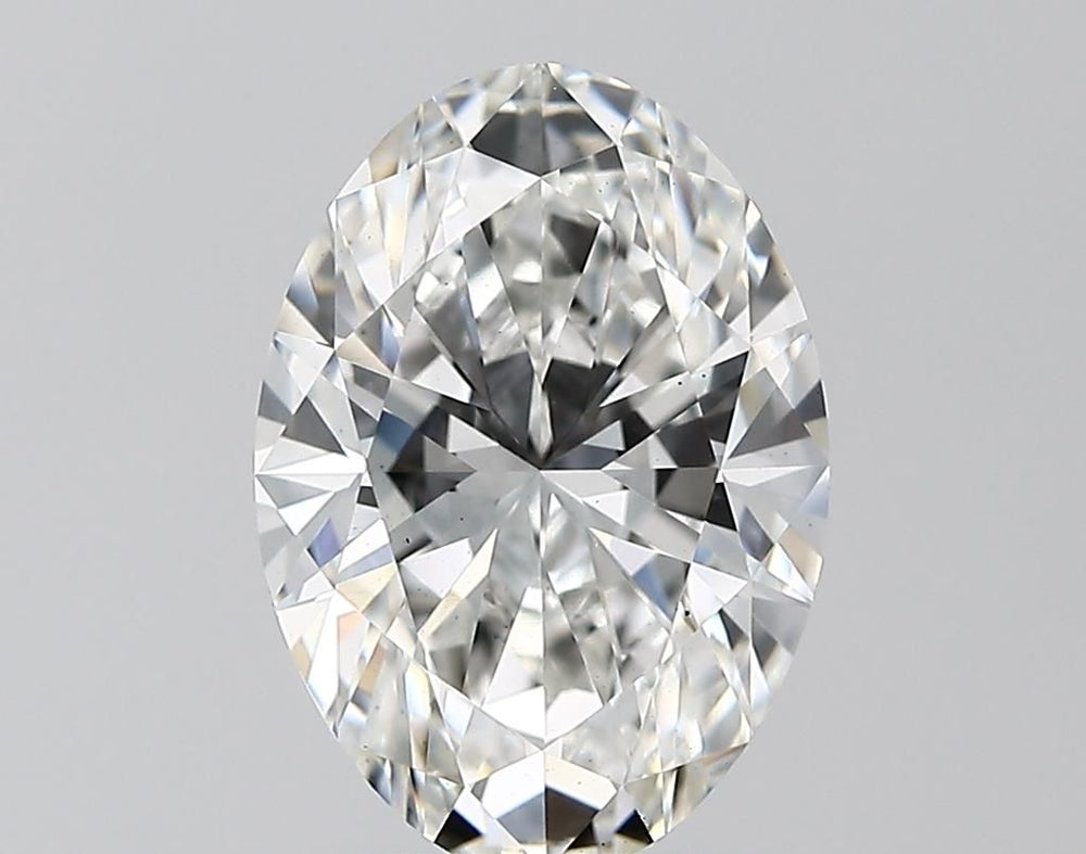 3.01 Carat Oval Lab Diamond with  Cut Diamond in 14KT  view 1

