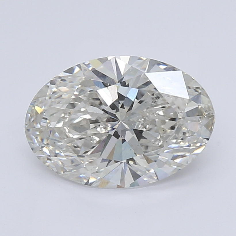 2.61 Carat Oval Lab Diamond with  Cut Diamond in 14KT  view 1
