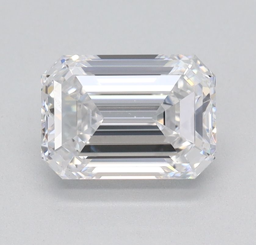 1.0 Carat Emerald Lab Diamond with  Cut Diamond in 14KT  view 1
