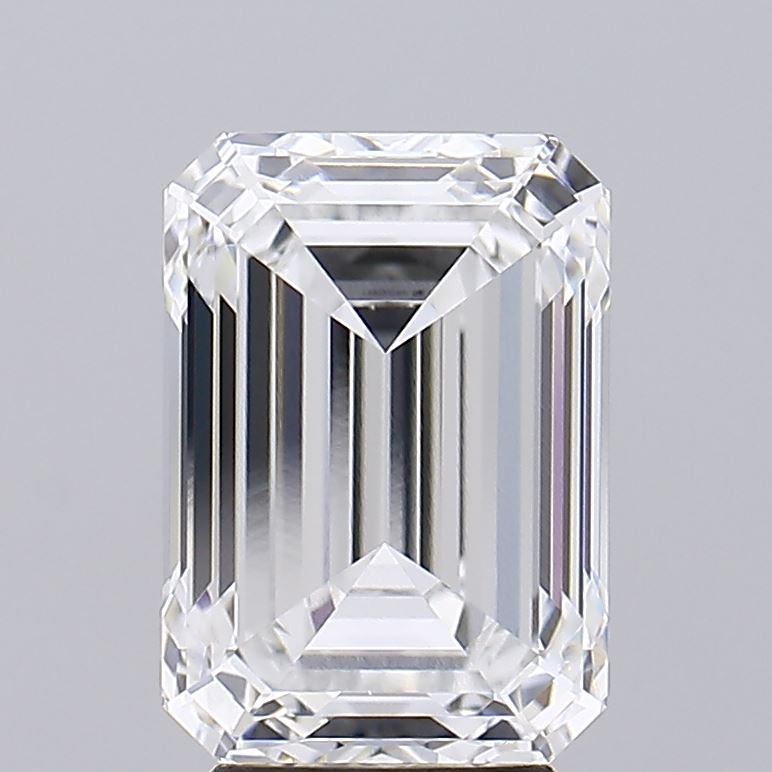 4.51 Carat Emerald Lab Diamond with  Cut Diamond in 14KT  view 1
