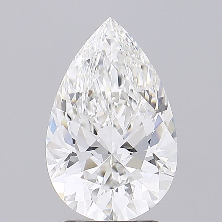 2.55 Carat Pear Lab Diamond with  Cut Diamond in 14KT  view 1
