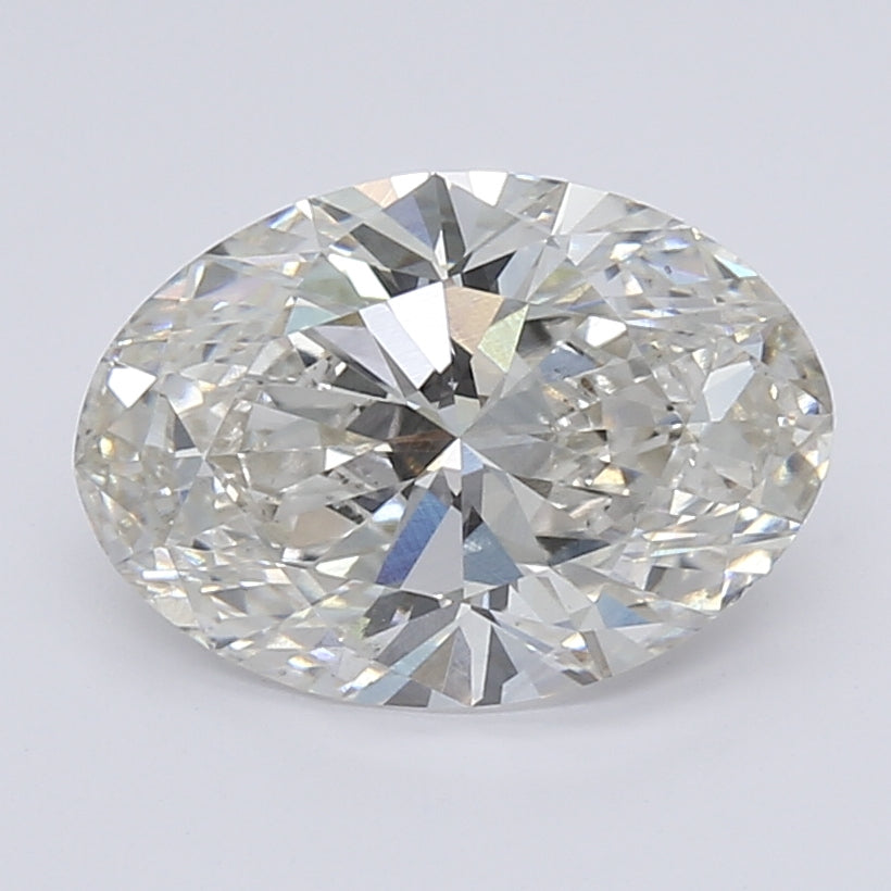 3.09 Carat Oval Lab Diamond with  Cut Diamond in 14KT  view 1
