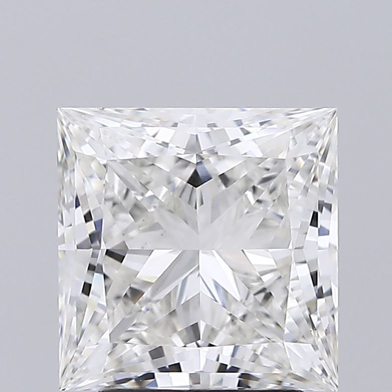 3.2 Carat Princess Lab Diamond with  Cut Diamond in 14KT  view 1
