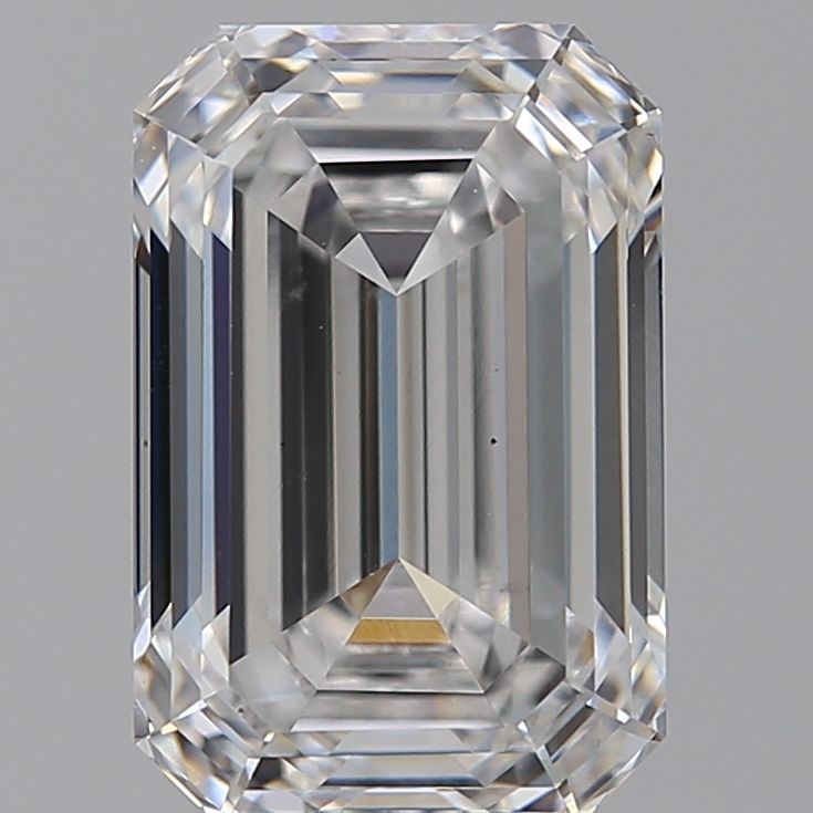 4.14 Carat Emerald Lab Diamond with  Cut Diamond in 14KT  view 1

