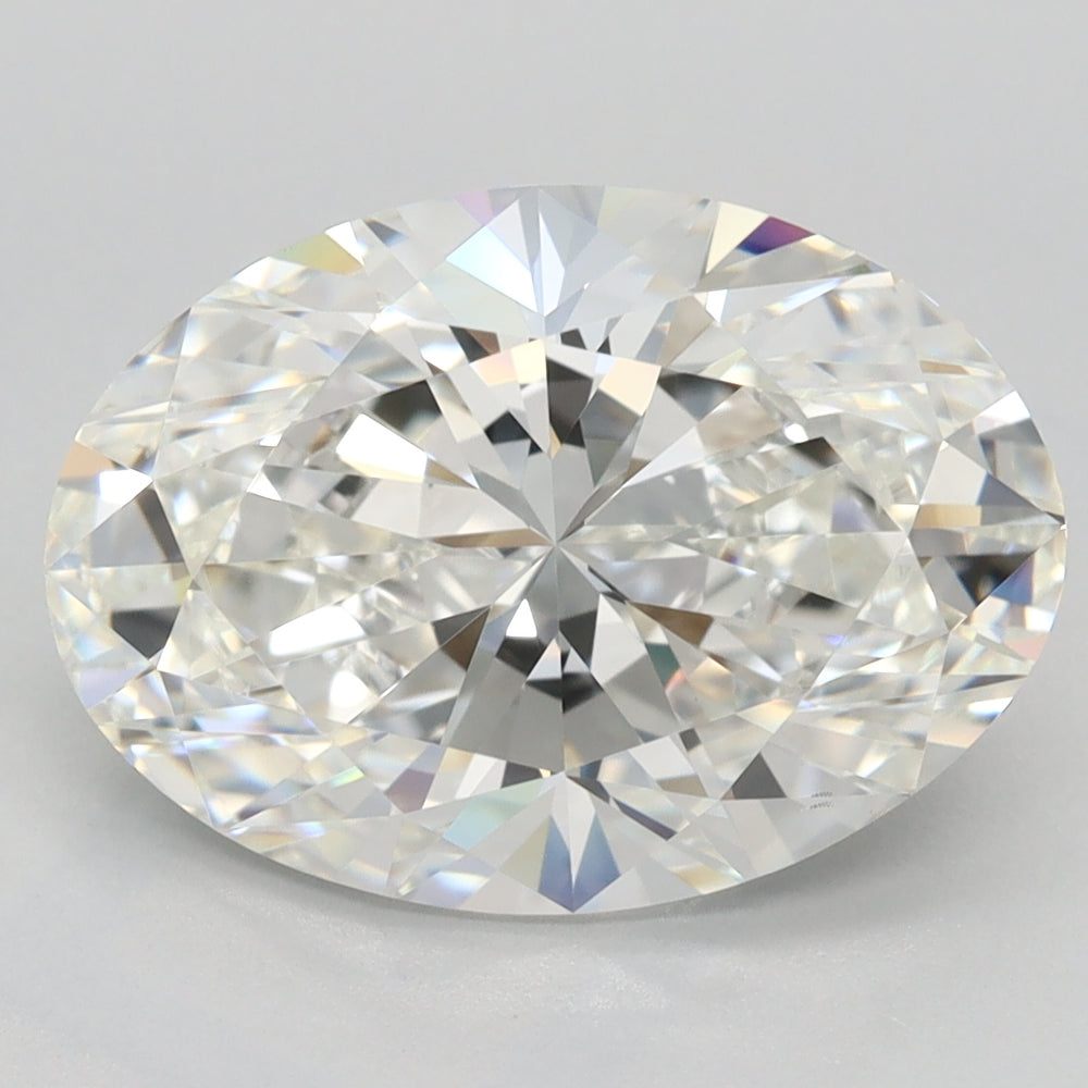 4.02 Carat Oval Lab Diamond with  Cut Diamond in 14KT  view 1
